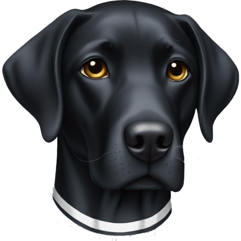 Black lab with white stripe on chest emoji