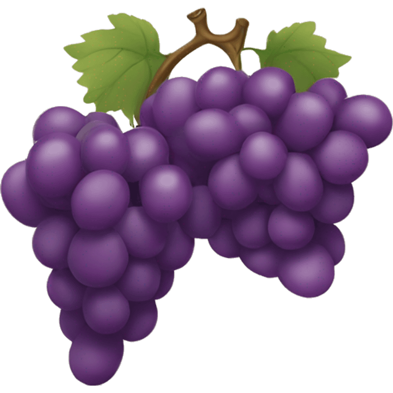 In the style of an emoji, there a single bunch of purple grapes in which each of the individual grapes are best friends with each other. They are looking at each other smiling, laughing and having fun emoji