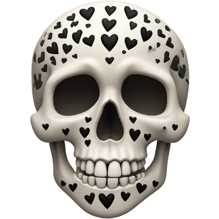 skull with black hearts around i emoji