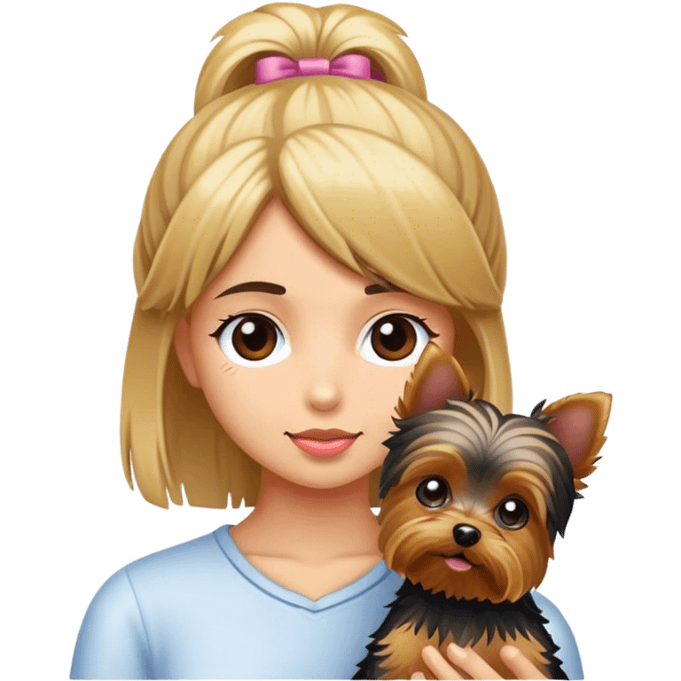 Girl and yorkie emoji