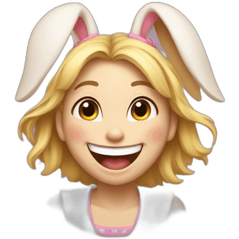 laughing bunny girl emoji