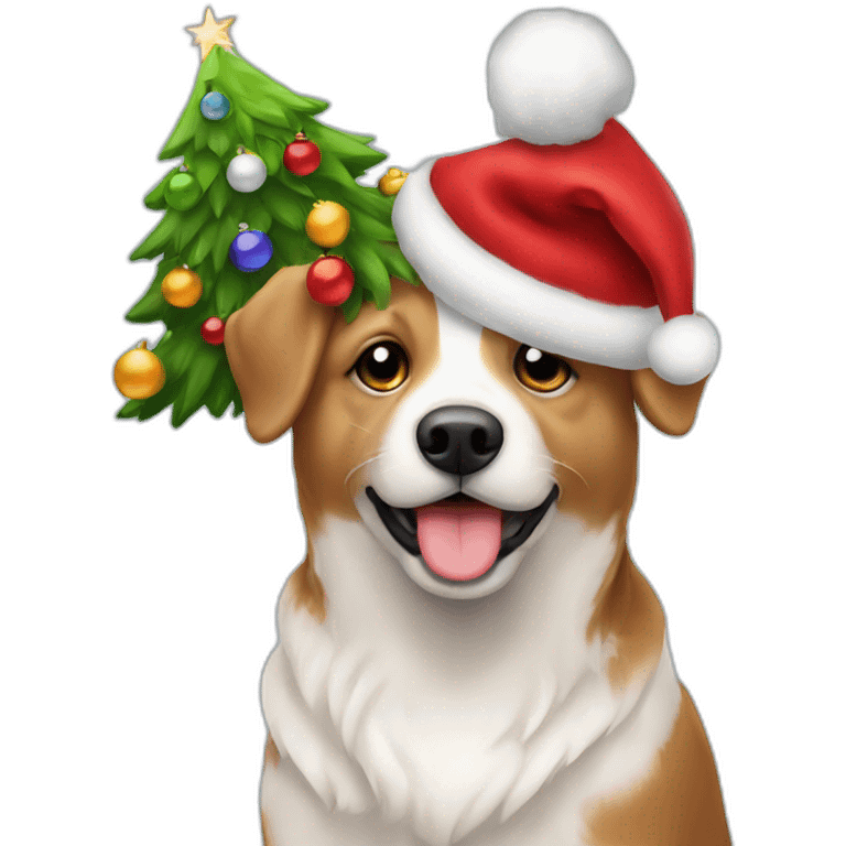 hond met kerstmuts emoji