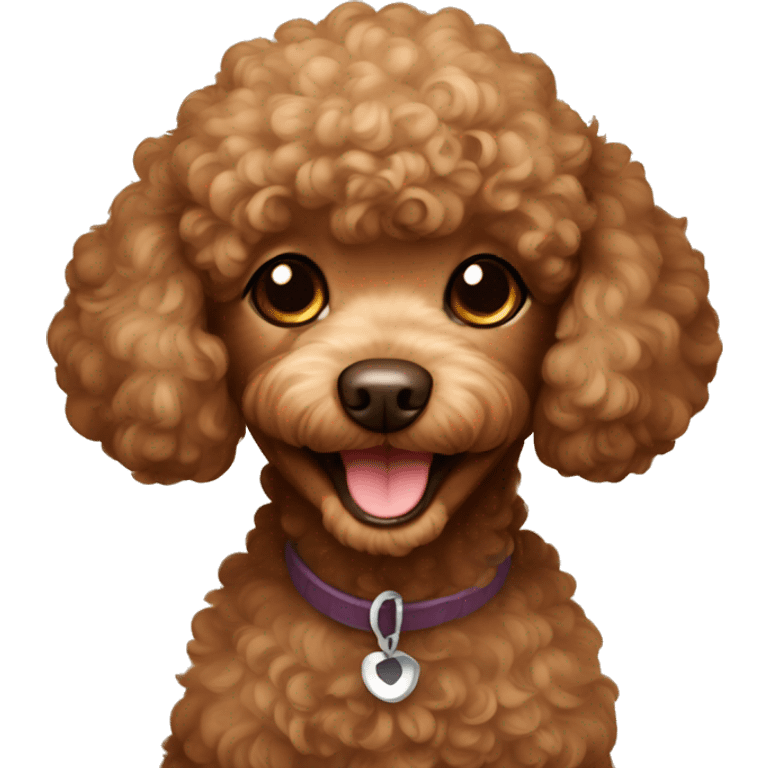 Brown Toy Poodle smiling emoji