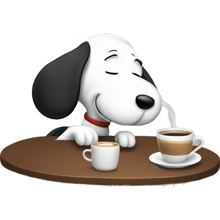 snoopy drinking coffee emoji