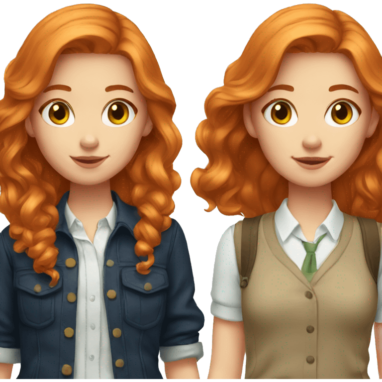 a preppy and ginger hair girl  emoji