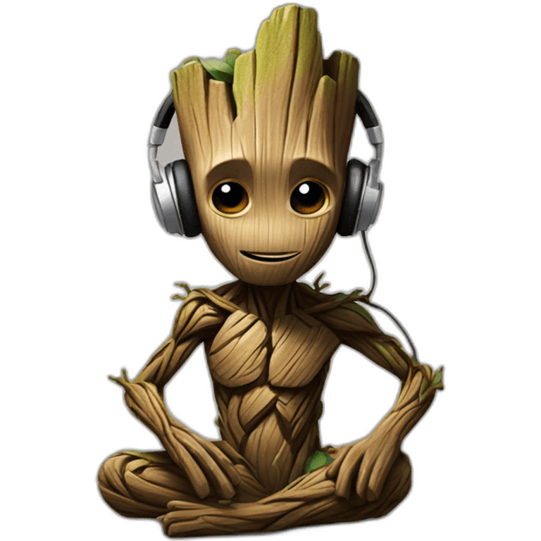 Groot listening to music emoji