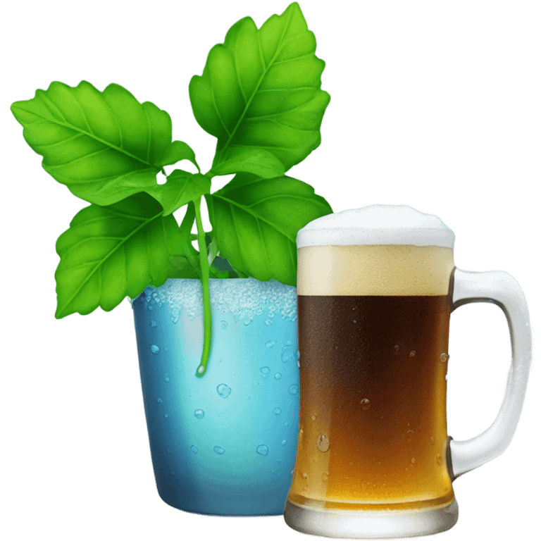 potted plant + beer emoji