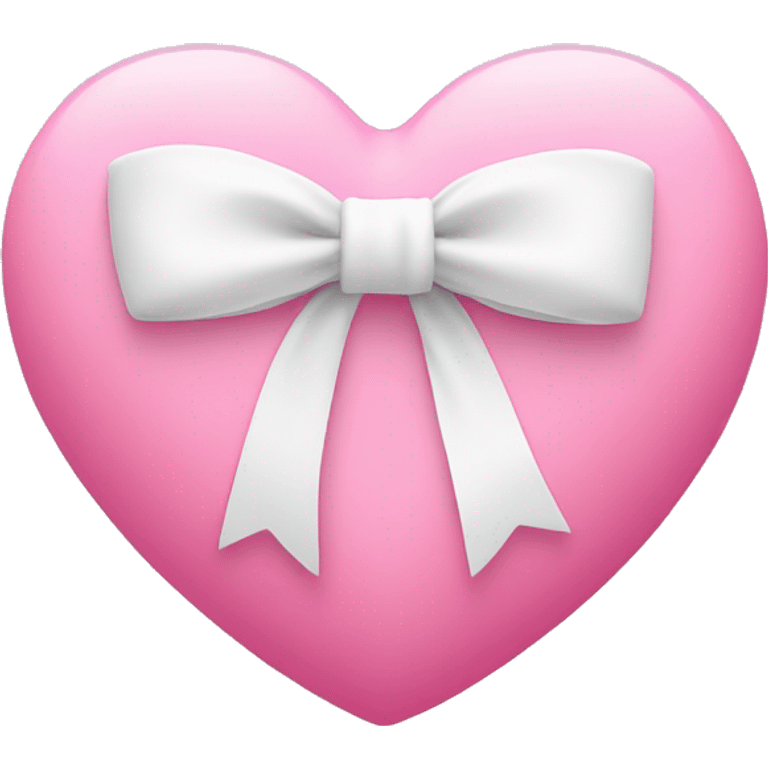 pink heart with white bow around it emoji