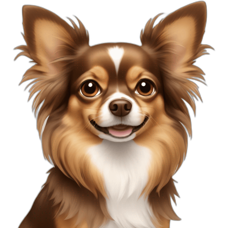 Long haired brown Chihuahua with 3 tones of brown emoji