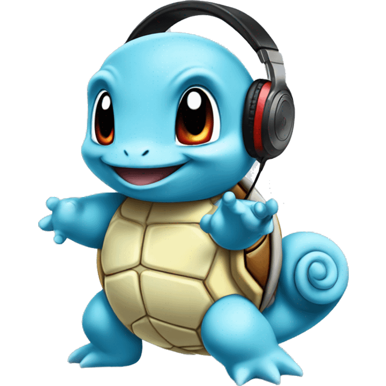 Squirtle listening to music emoji