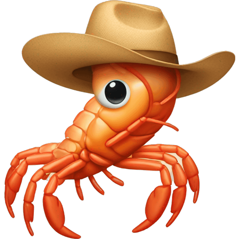 Shrimp wearing a cowboy hat emoji