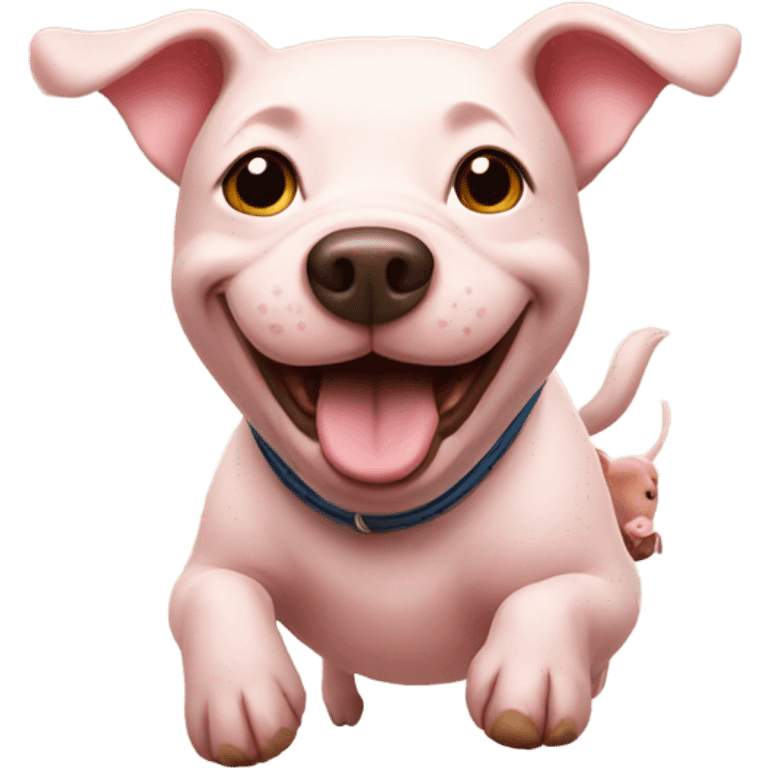 Happy dog riding a pig emoji