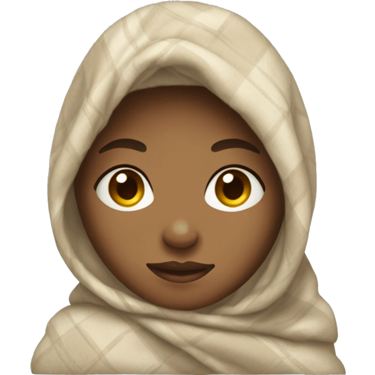 light skin girl in a blanket  emoji