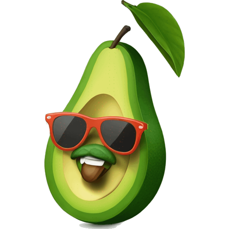 avocado wearing flip-flops and sunglasses smoking emoji