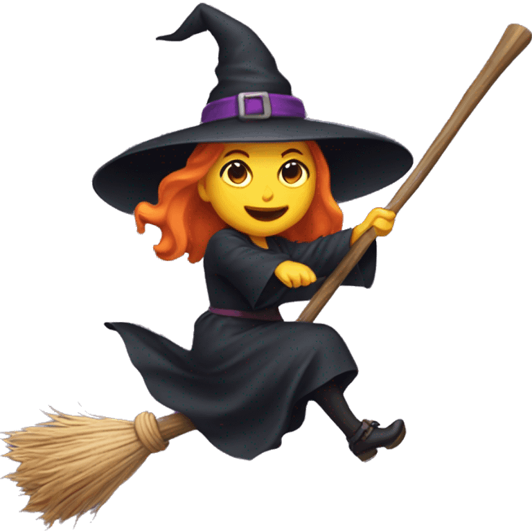 Witch flying on a broomstick emoji