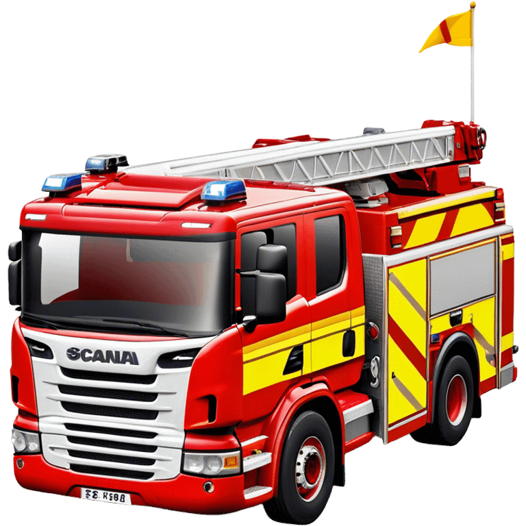 Fire Truck - Scania P320 Fire Truck (Model Year: 2015) (Iconic Colour: Red with white and yellow stripes) emoji