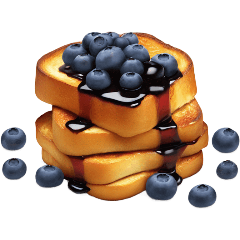 french toast with blueberries and syrup on top emoji