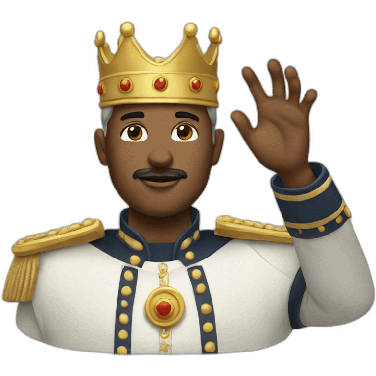 a king saluting with two hands emoji