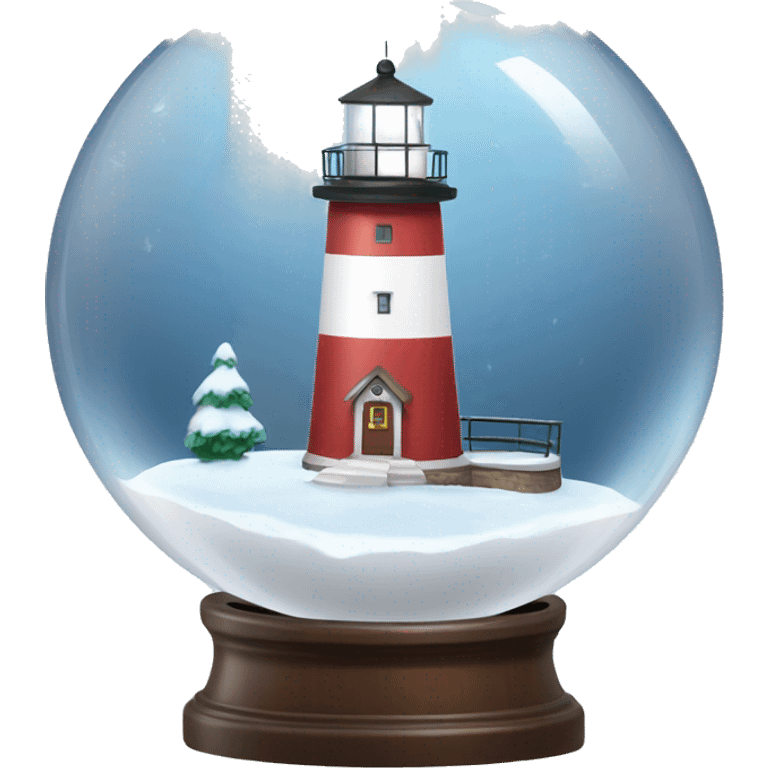 lighthouse with snow in crystal ball emoji