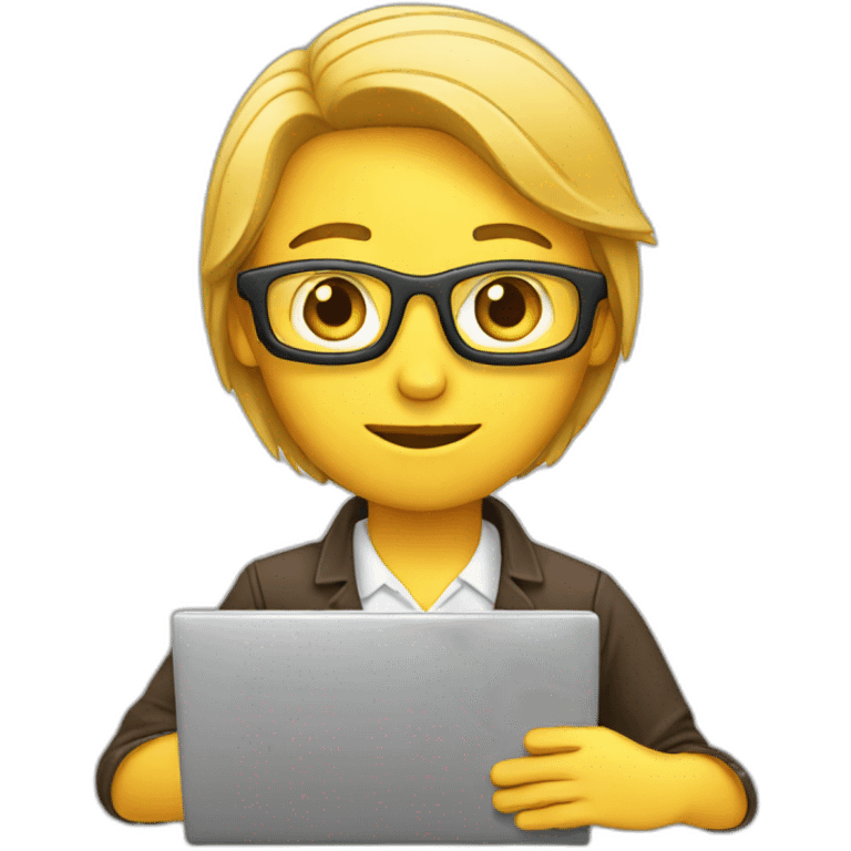 employee working in laptop emoji