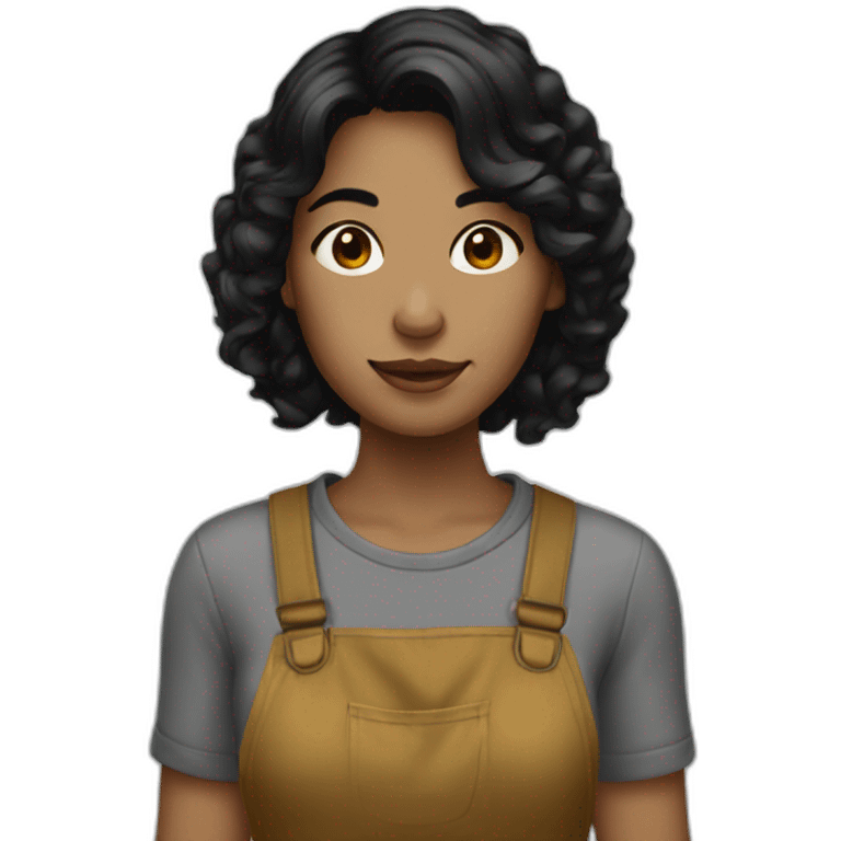 painter woman black hair emoji