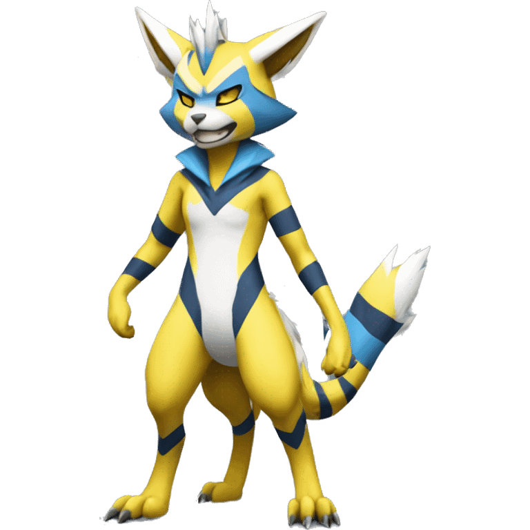 Zeraora-Renamon full body with stripes emoji