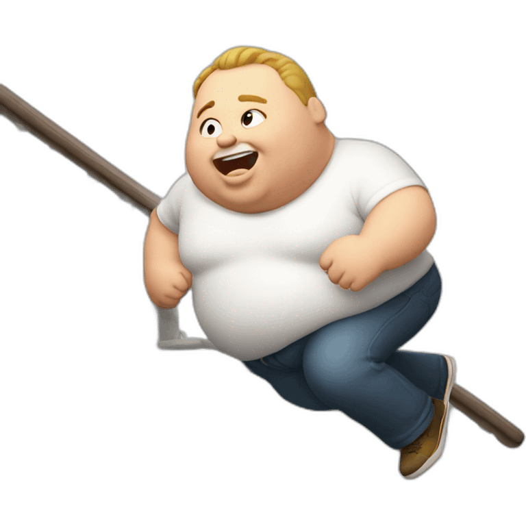 fat guy falling down the stairs emoji