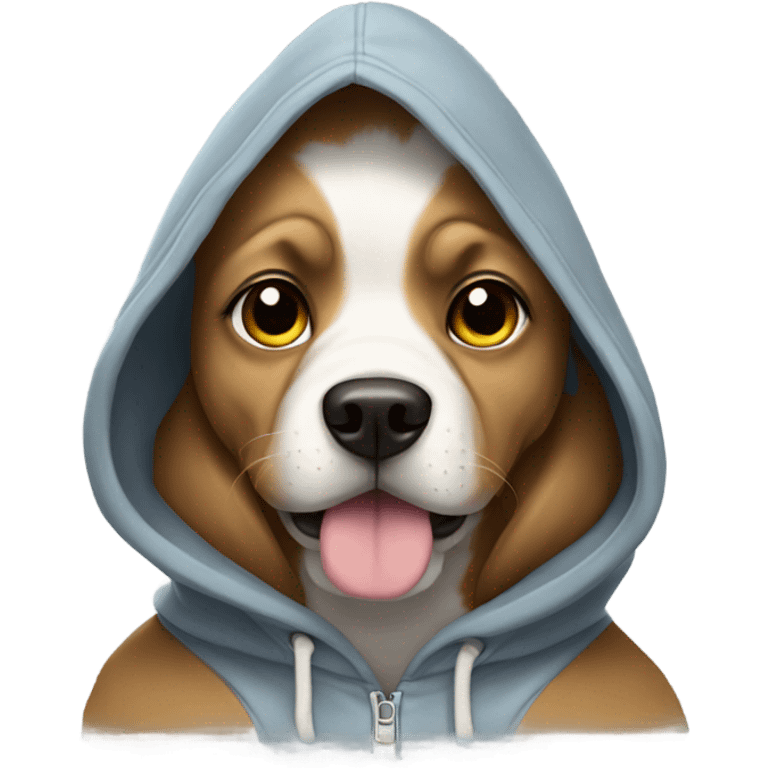 Dog wearing a hoodie emoji