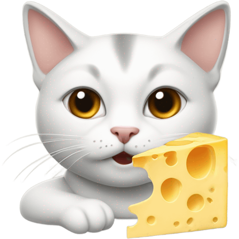 cat eating cheese emoji