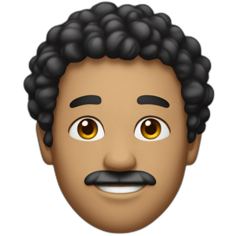 Un homme à la peau noire avec les cheveux bouclés  emoji