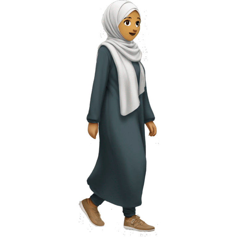 Hijabi girl walking  emoji