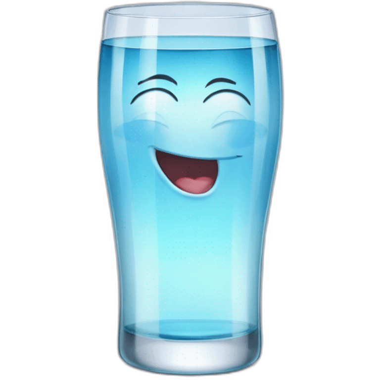 Rire avec un verre d'eau emoji