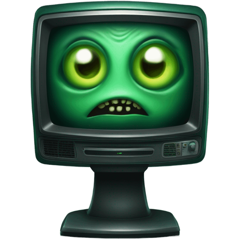 a scary alien on a TV screen emoji