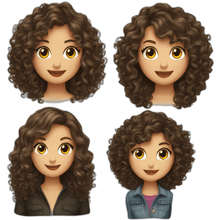 Taylor swift with 1 brune curly girl emoji