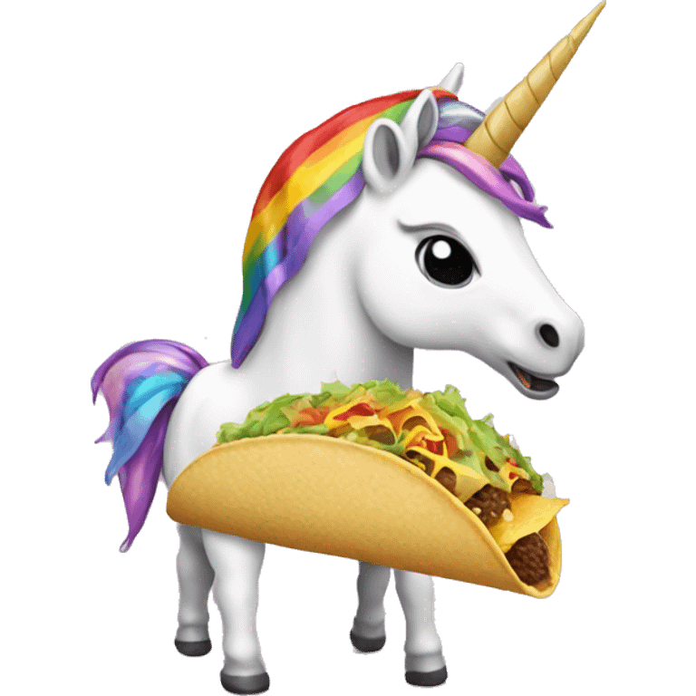 unicorn eating a taco emoji