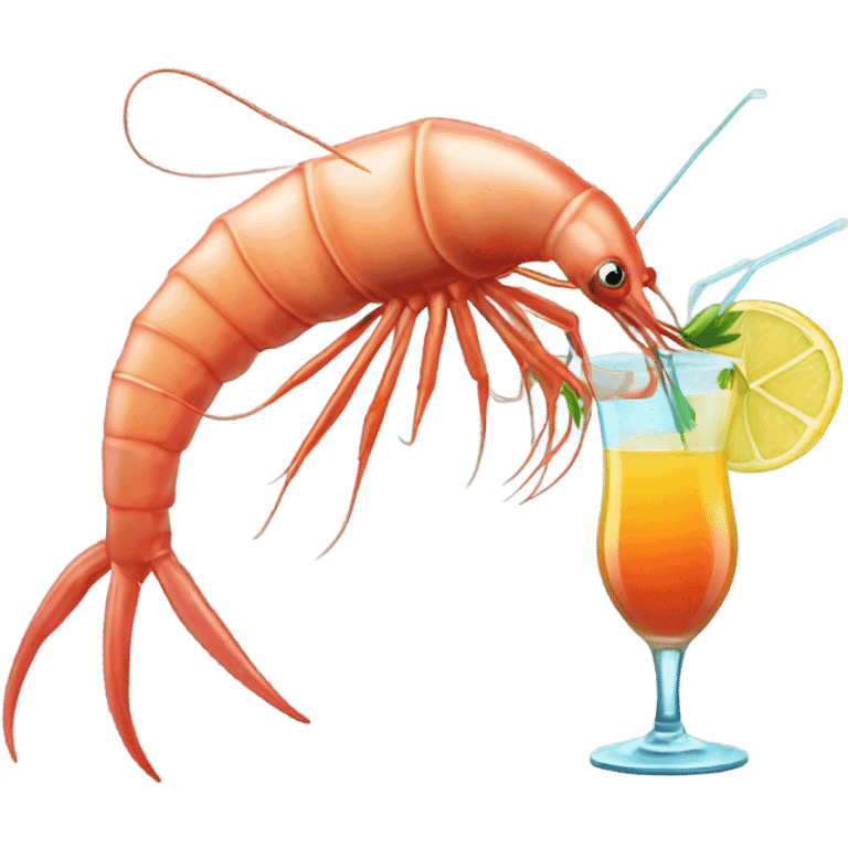 Manta shrimp with a cocktail emoji