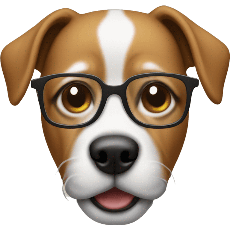 Dog wearing glasses emoji