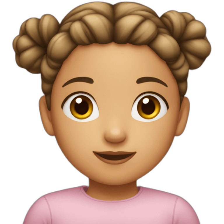 Little girl with a bun hairstyle. emoji