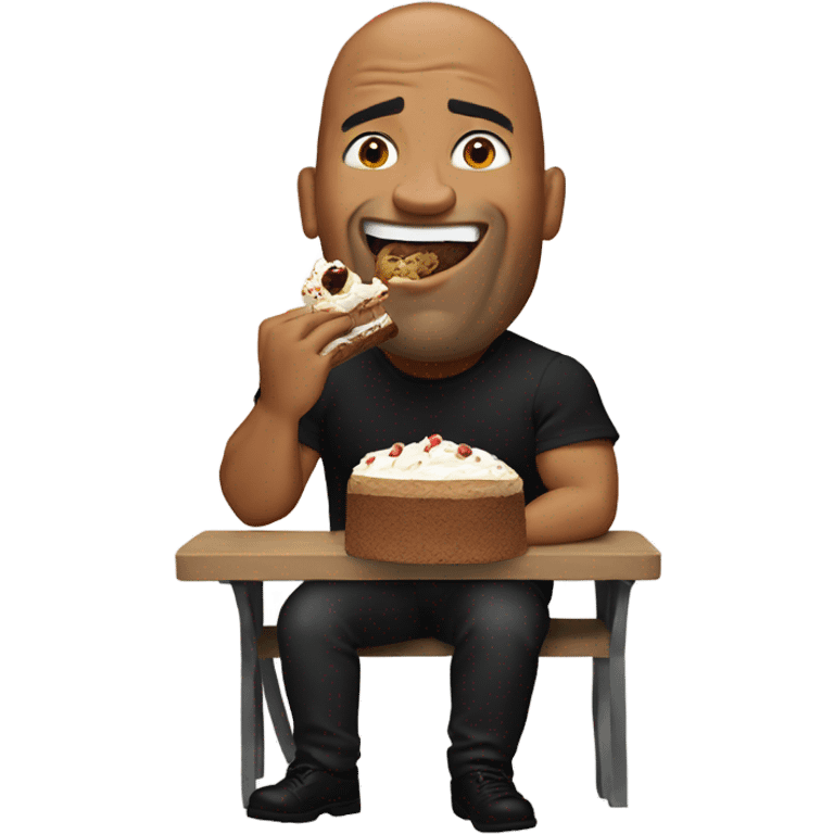 The rock eating cake  emoji