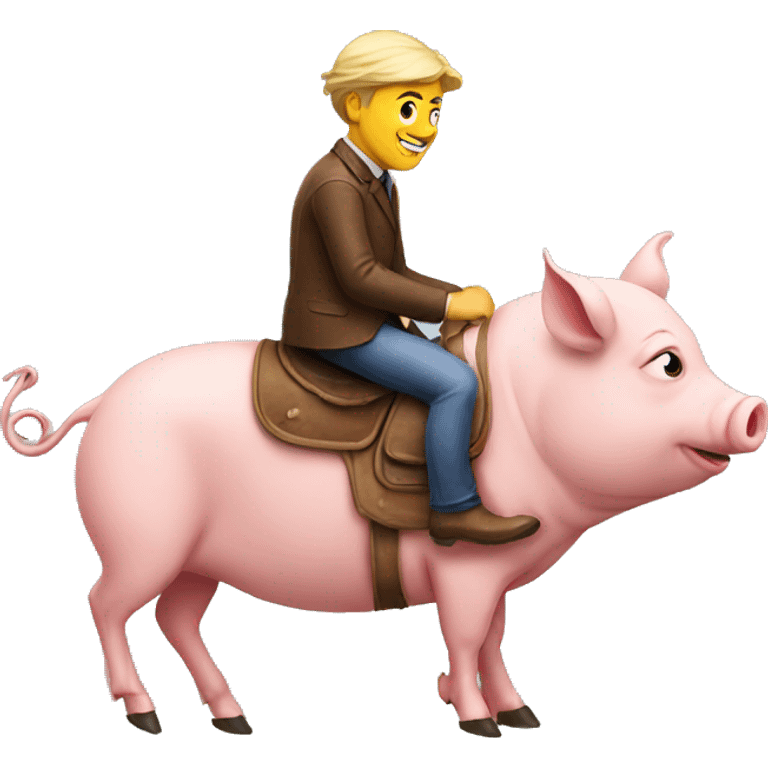 Man riding a pig emoji