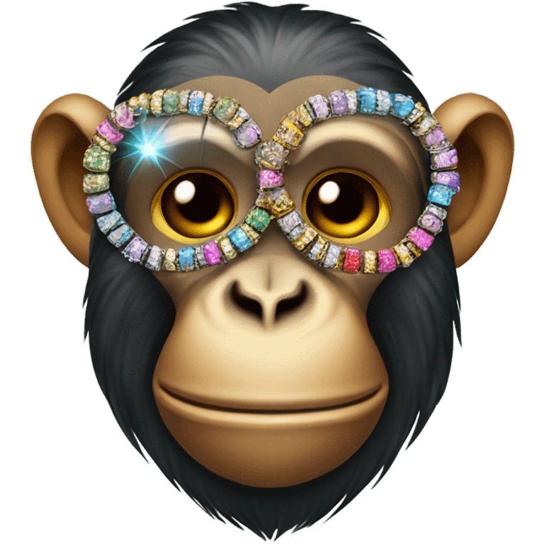 Monkey dressed in a suit with grills and necklaces on  emoji