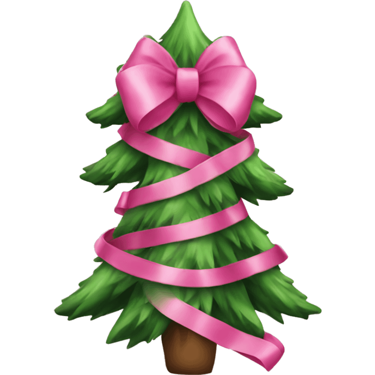 christmas tree with pink bows christmas mood emoji