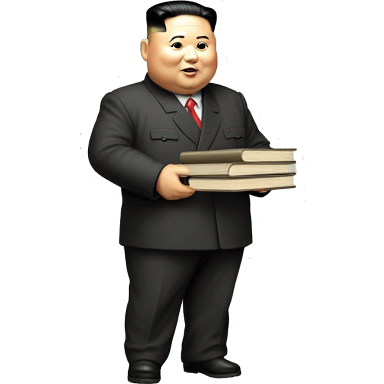 kim jong-un holding a stack of books emoji