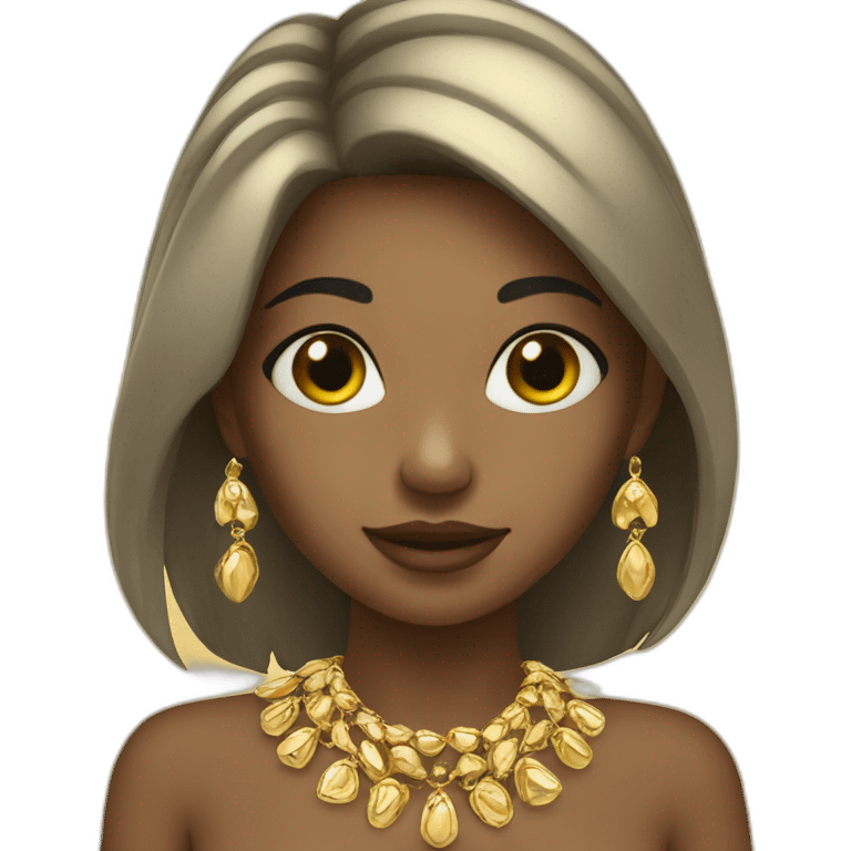 Girl with gold jewellery emoji