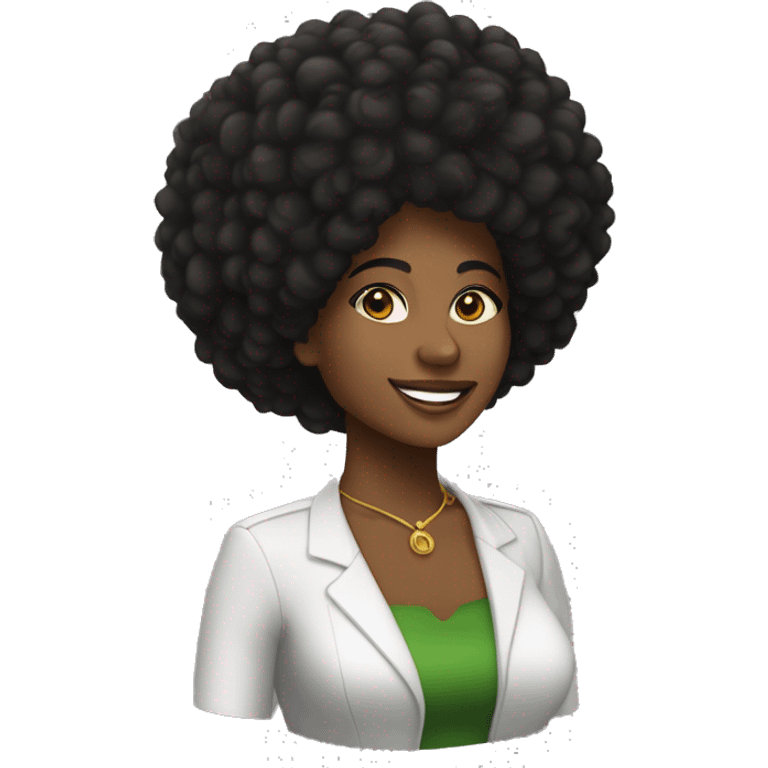 Mulher preta cabelo afro tocando bandolim escrito atrás clube do choro de Brasília. emoji