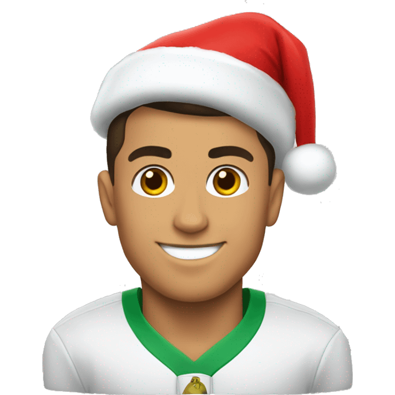 Cristiano Ronaldo with santa hat emoji