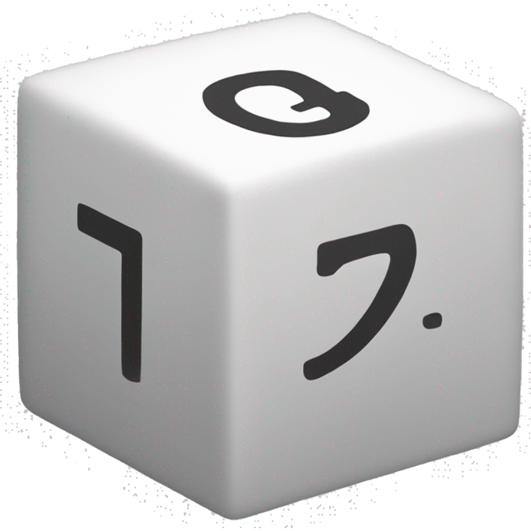 Create one cube-shaped object with showing number 0 and 1 inside the cube emoji