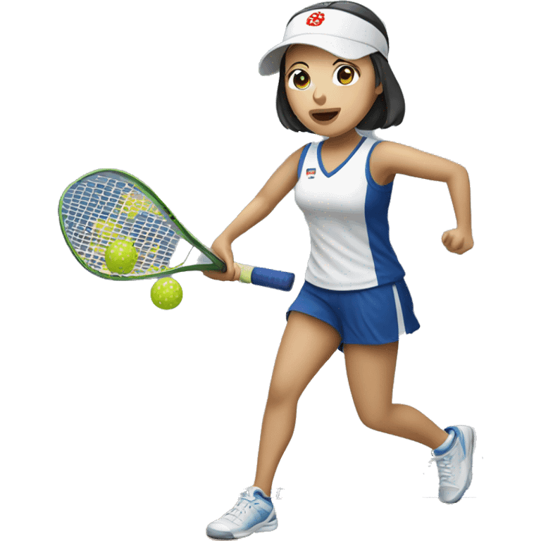 Japanese woman playing pickleball emoji