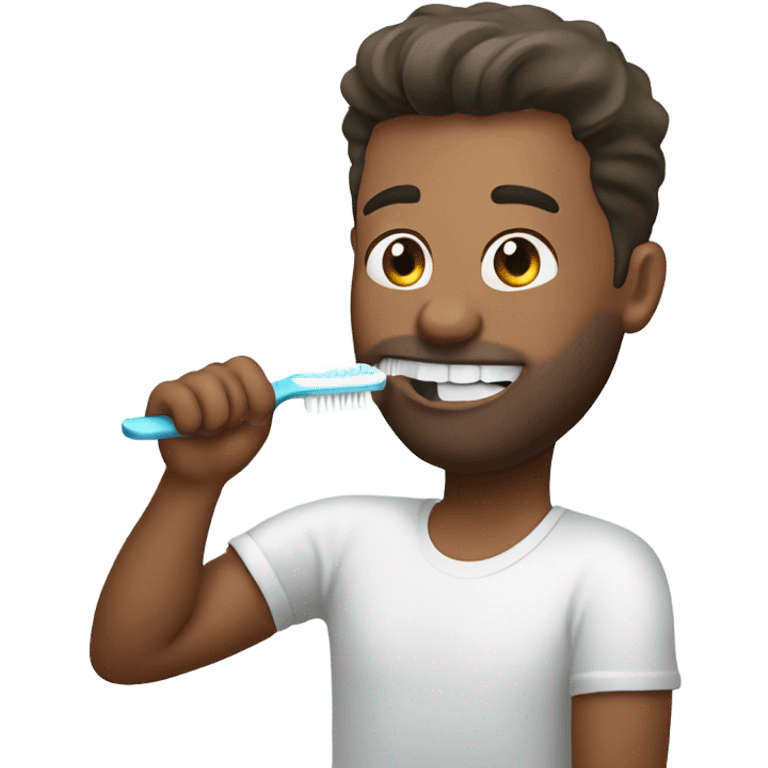 Brushing teeth with no toothbrush emoji