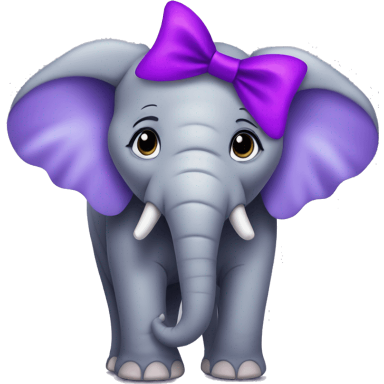 Elephant with a purple bow In hair emoji